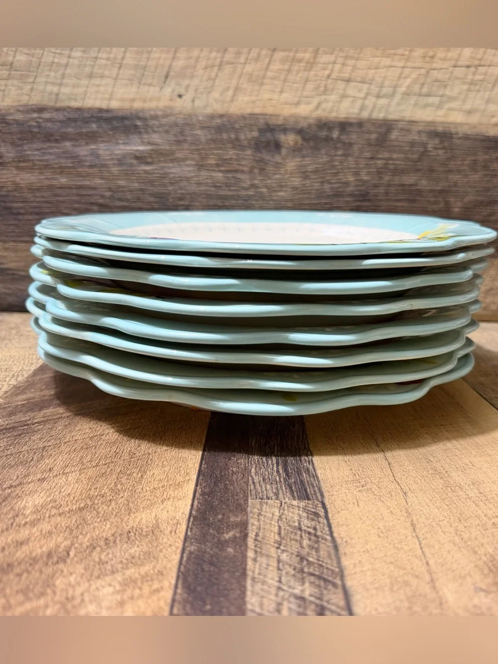 The Pioneer Woman Floral Scalloped Stoneware Dinner Plates Set Of 8